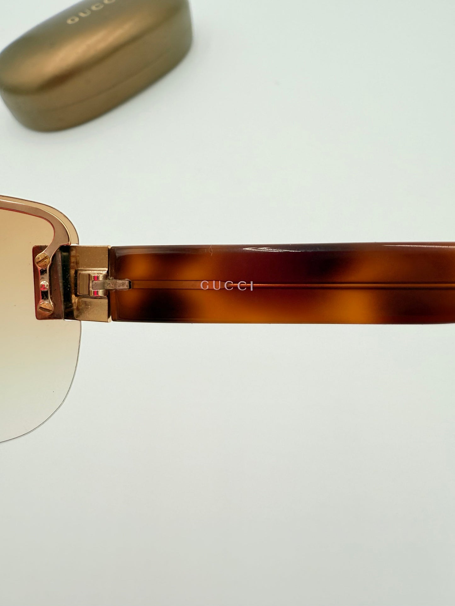 Sunglasses Luxury Designer By Gucci In Brown
