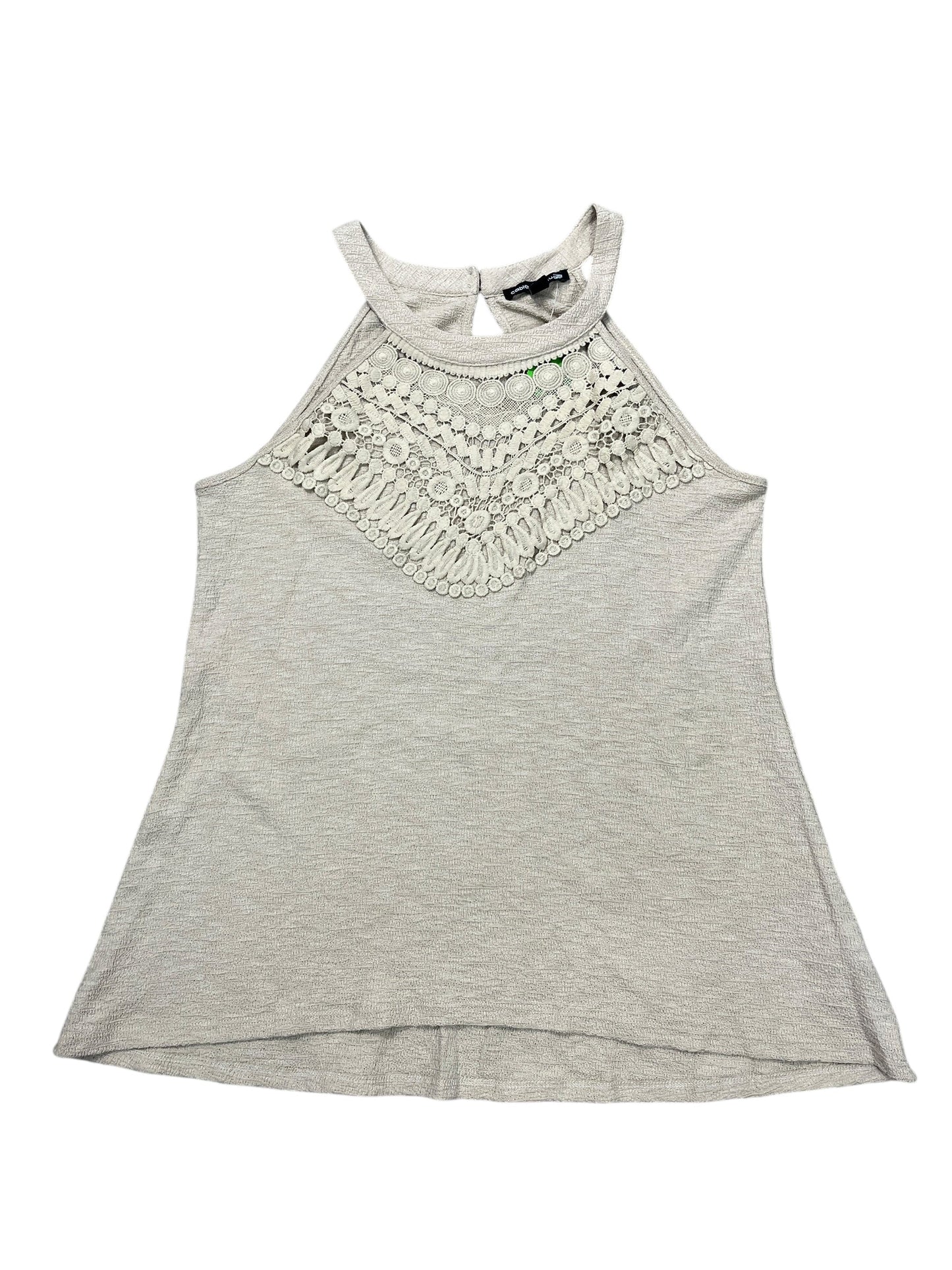 Top Sleeveless By Cable And Gauge In Beige, Size:M