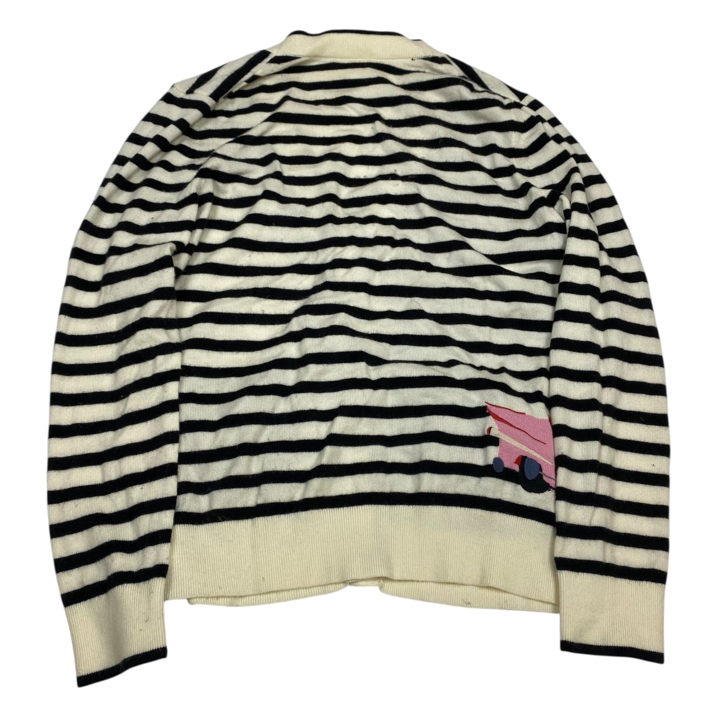 Cardigan Designer By Kate Spade In Black & Cream, Size:S