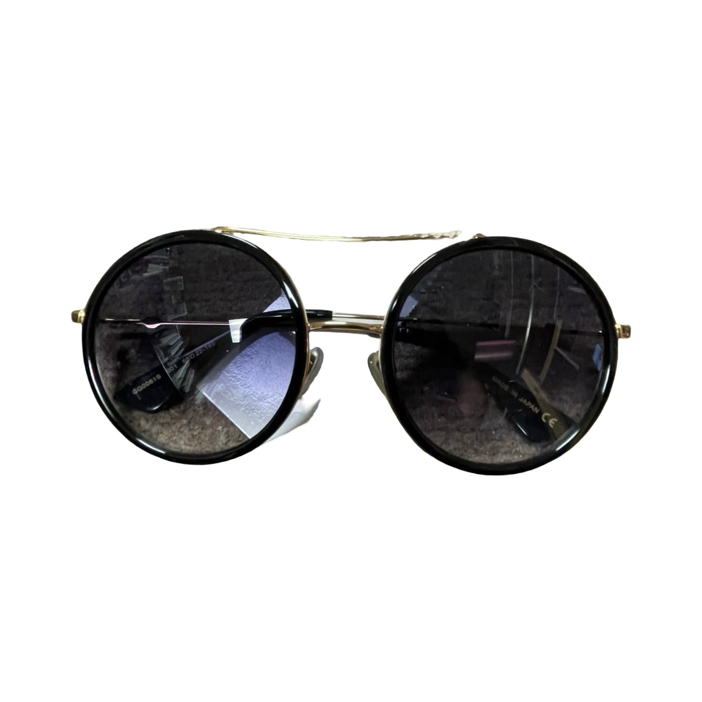 Sunglasses Luxury Designer By Gucci In Black & Gold, Size: