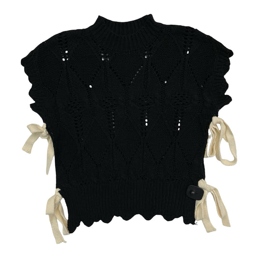 Sweater Ss By Bibi In Black & Tan, Size:S