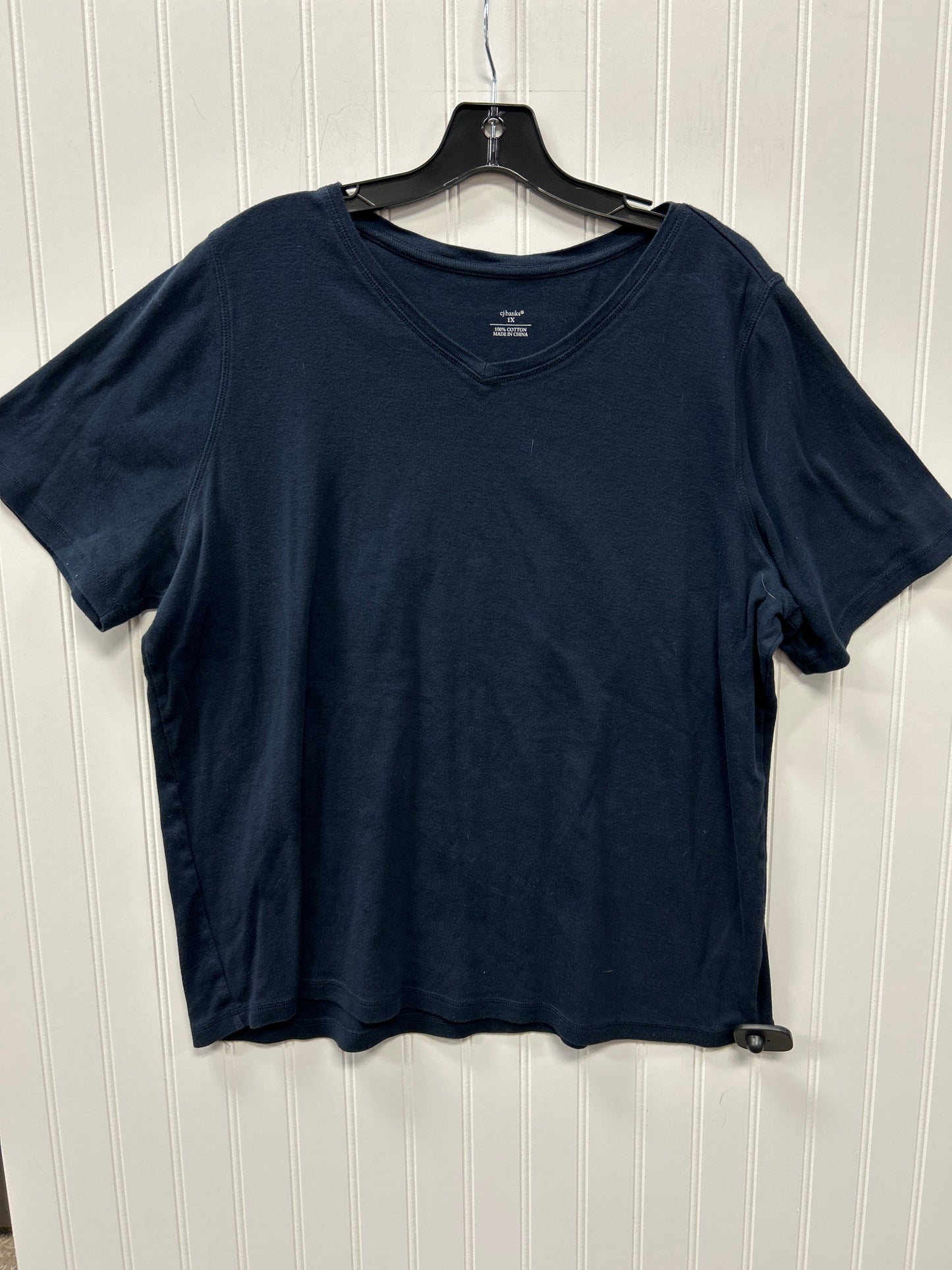 Top Ss Basic By Cj Banks In Navy, Size:1X