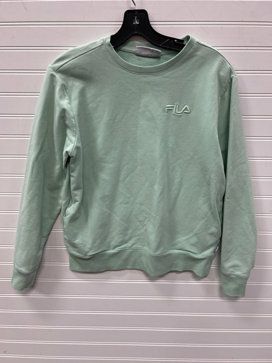Athletic Top Ls Crewneck By Fila In Aqua, Size:S