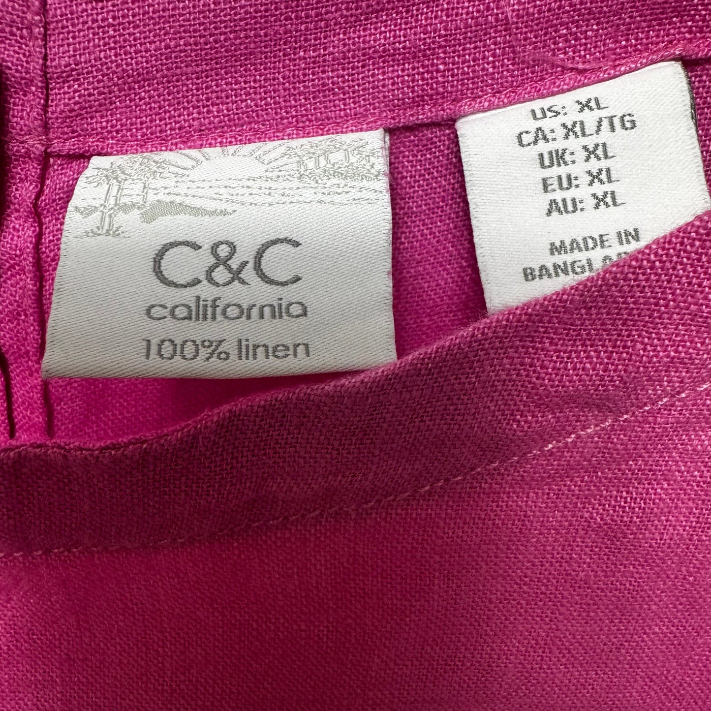 Linen Top Sleeveless By C And C In Pink, Size: Xl