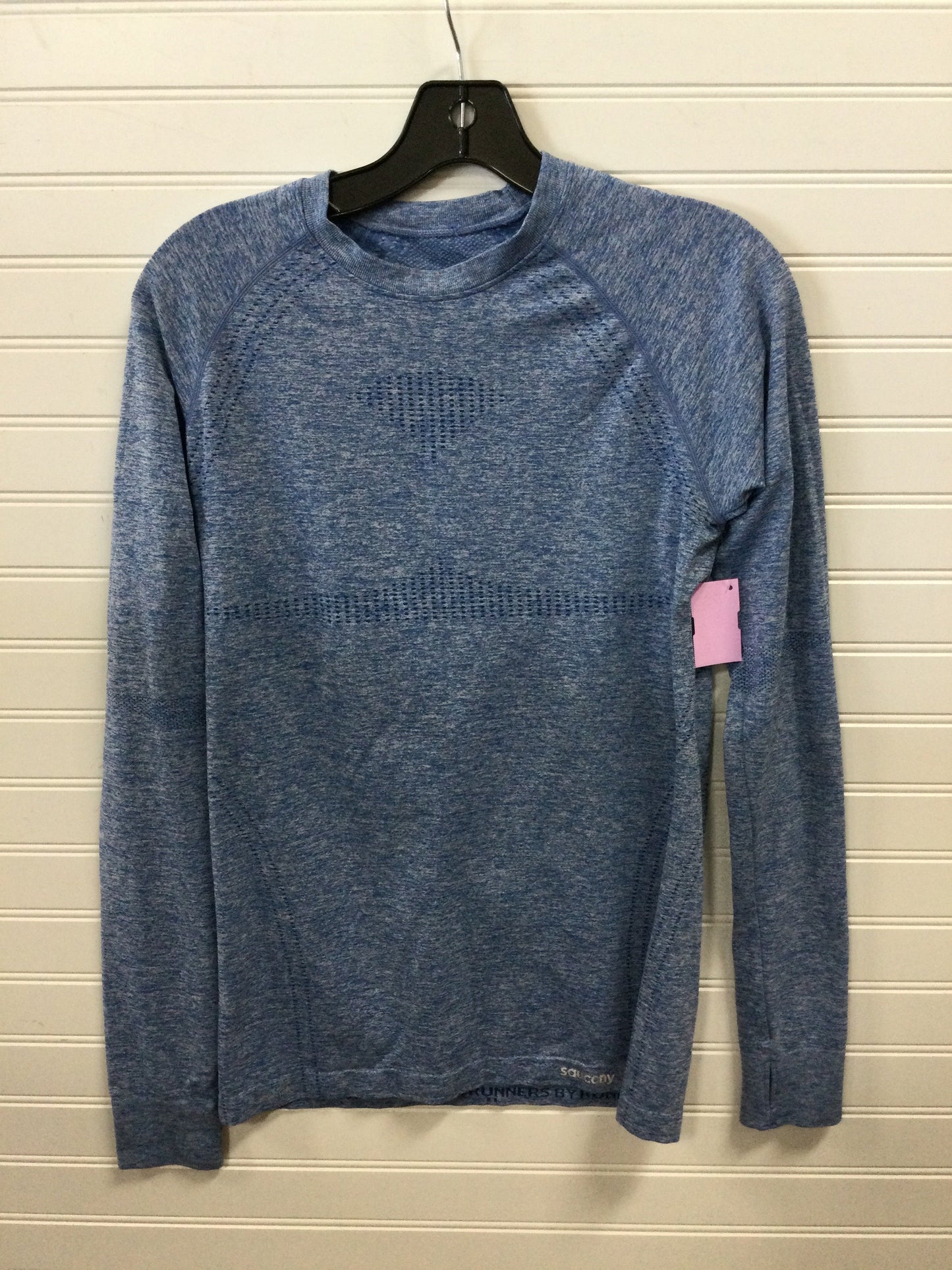 Athletic Top Ls Collar By Saucony In Blue, Size:M
