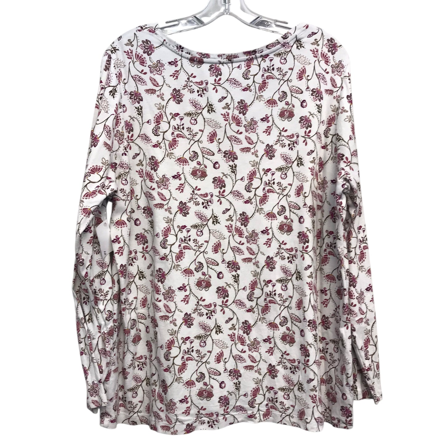 Top Ls Basic By Croft And Barrow In Floral Print, Size:1X