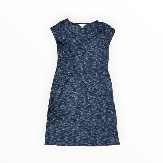 Dress Casual Midi By Christopher And Banks In Blue & Cream, Size:M