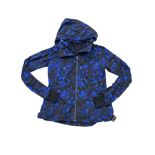 Athletic Jacket By Lululemon In Black & Blue, Size:M