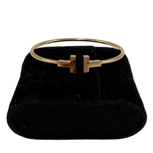 Tiffany And Company 18K Rose Gold T Wire Luxury Designer Bracelet
