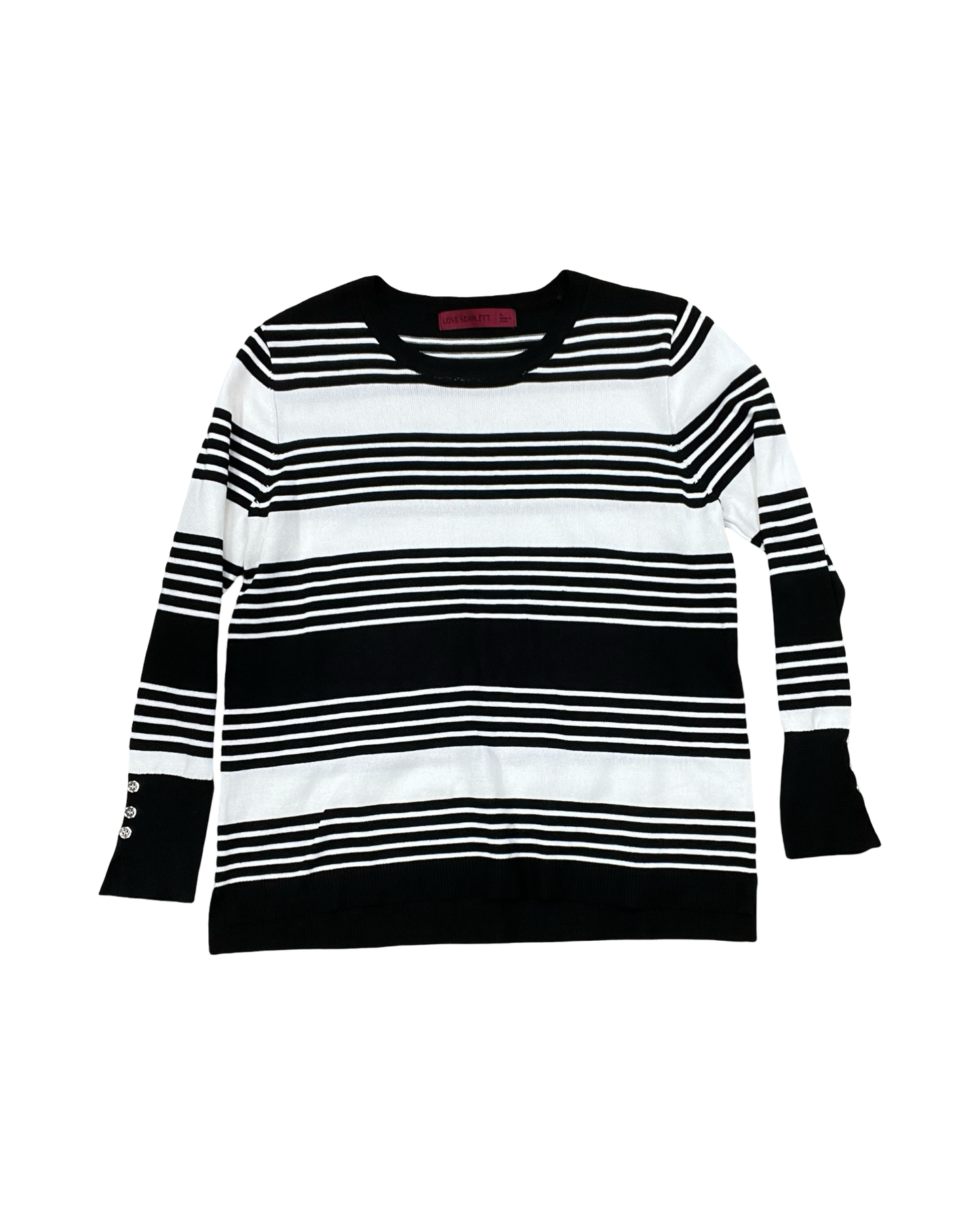 Sweater By Love Scarlett In Black & White, Size:Lp