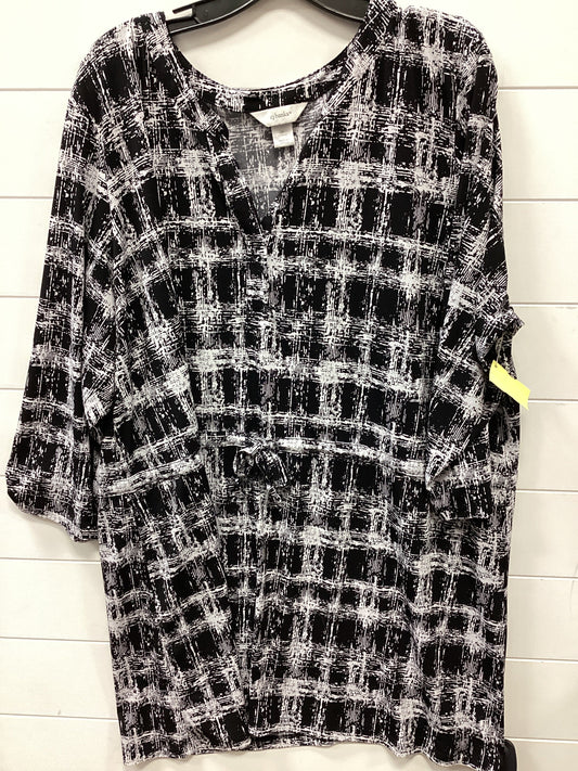 Top Ss By Cj Banks In Black & White, Size:2X
