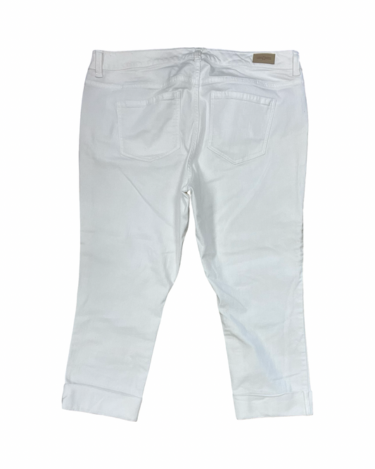 Jeans Cropped By Liverpool In White, Size:16