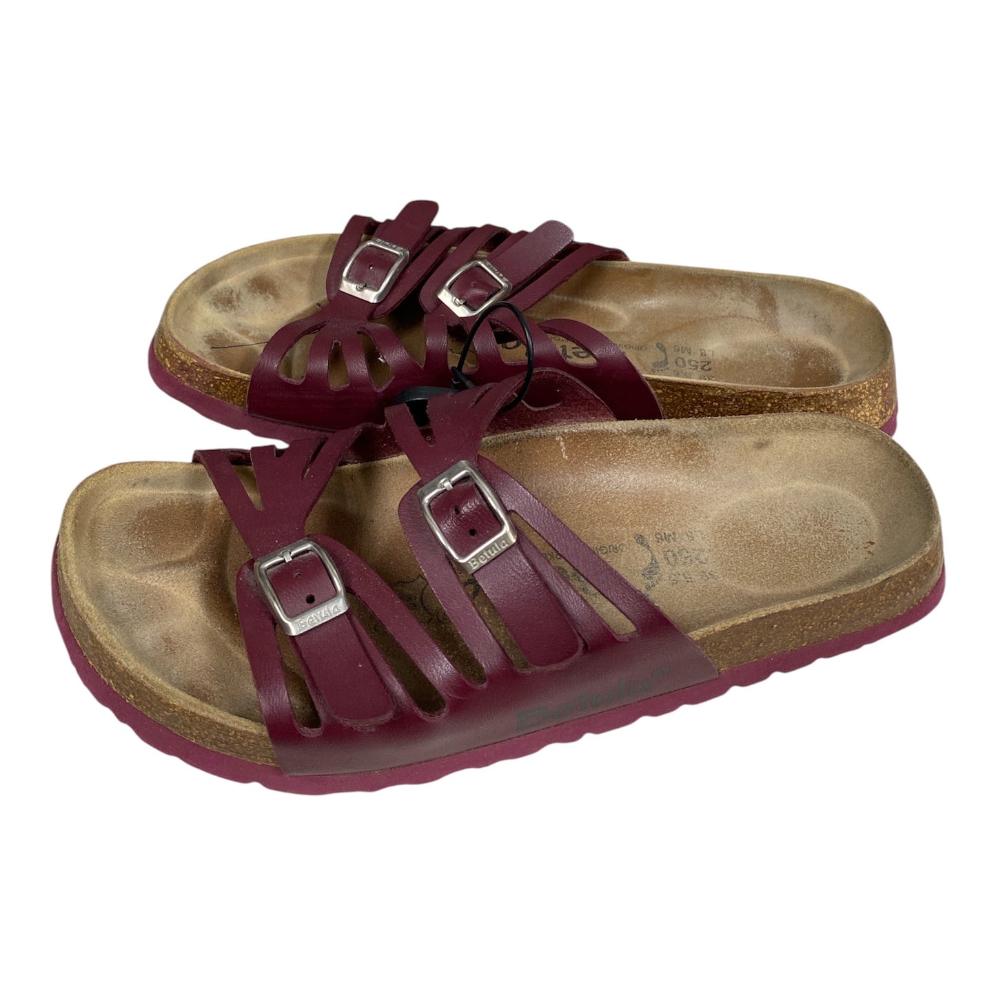Sandals Designer By Birkenstock In Maroon, Size:7