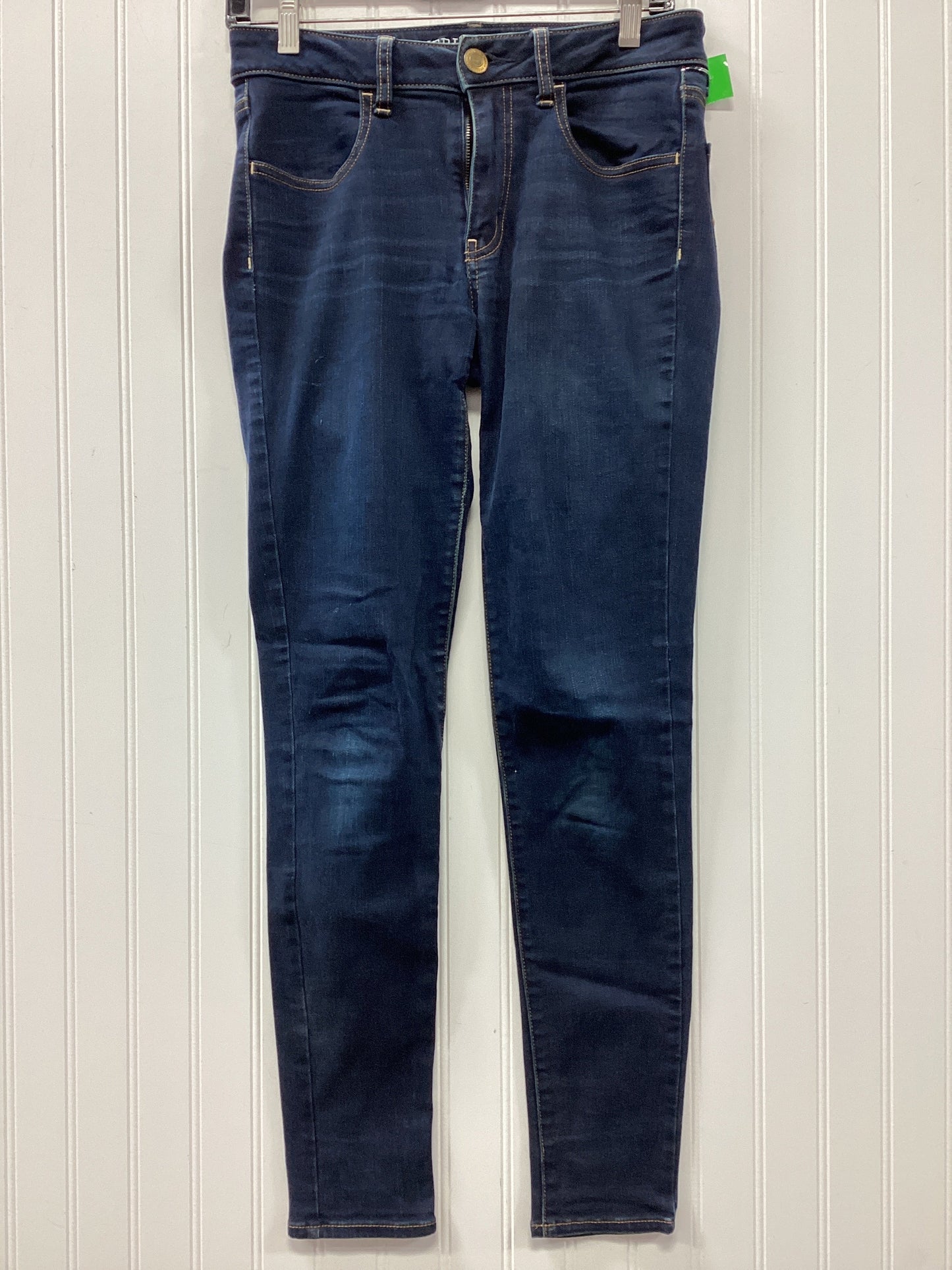 Jeans Skinny By American Eagle In Blue Denim, Size:6