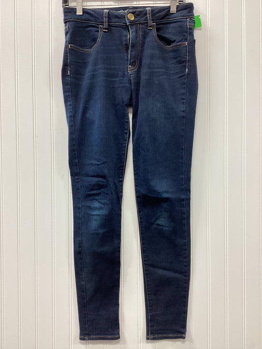Jeans Skinny By American Eagle In Blue Denim, Size:6