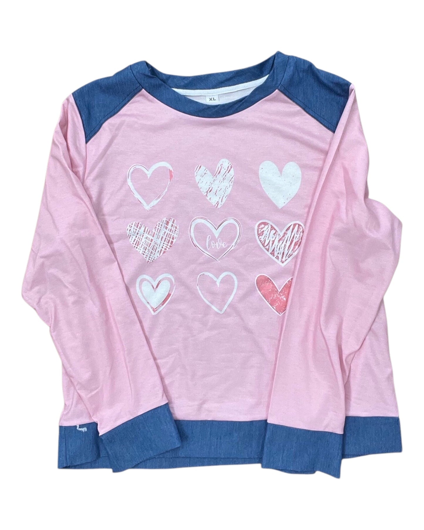 Top Ls By Clothes Mentor In Blue & Pink, Size:Xl