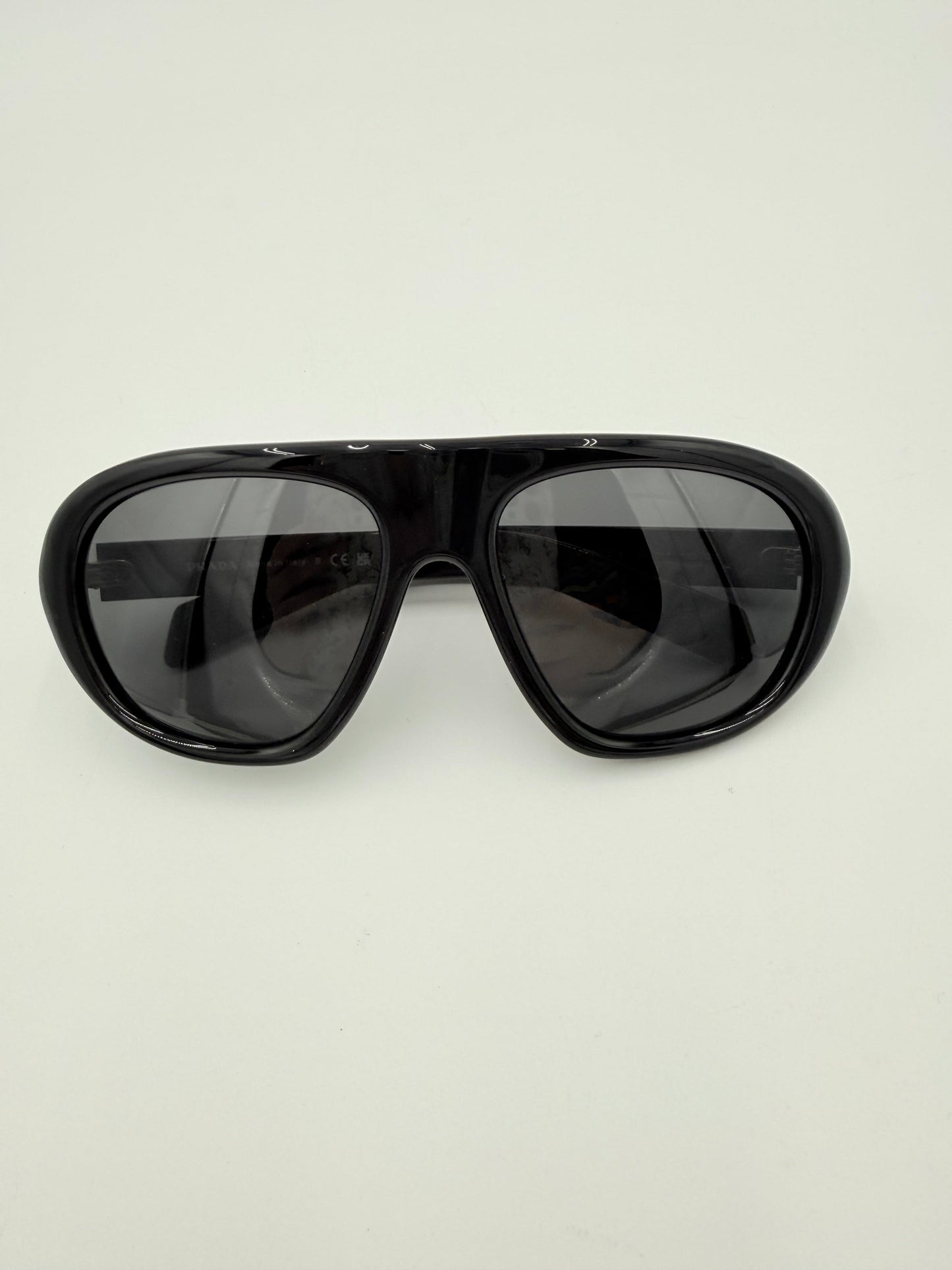 Sunglasses Luxury Designer By Prada In Black, Size: