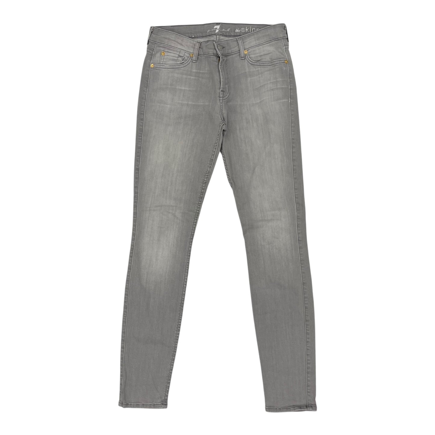 Jeans Skinny By 7 For All Mankind In Grey Denim, Size:8