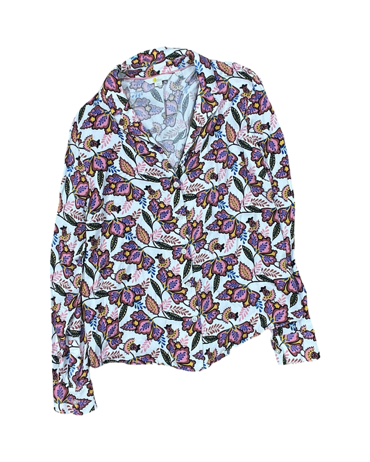 Blouse Ls By Boden In Pink & White, Size:S