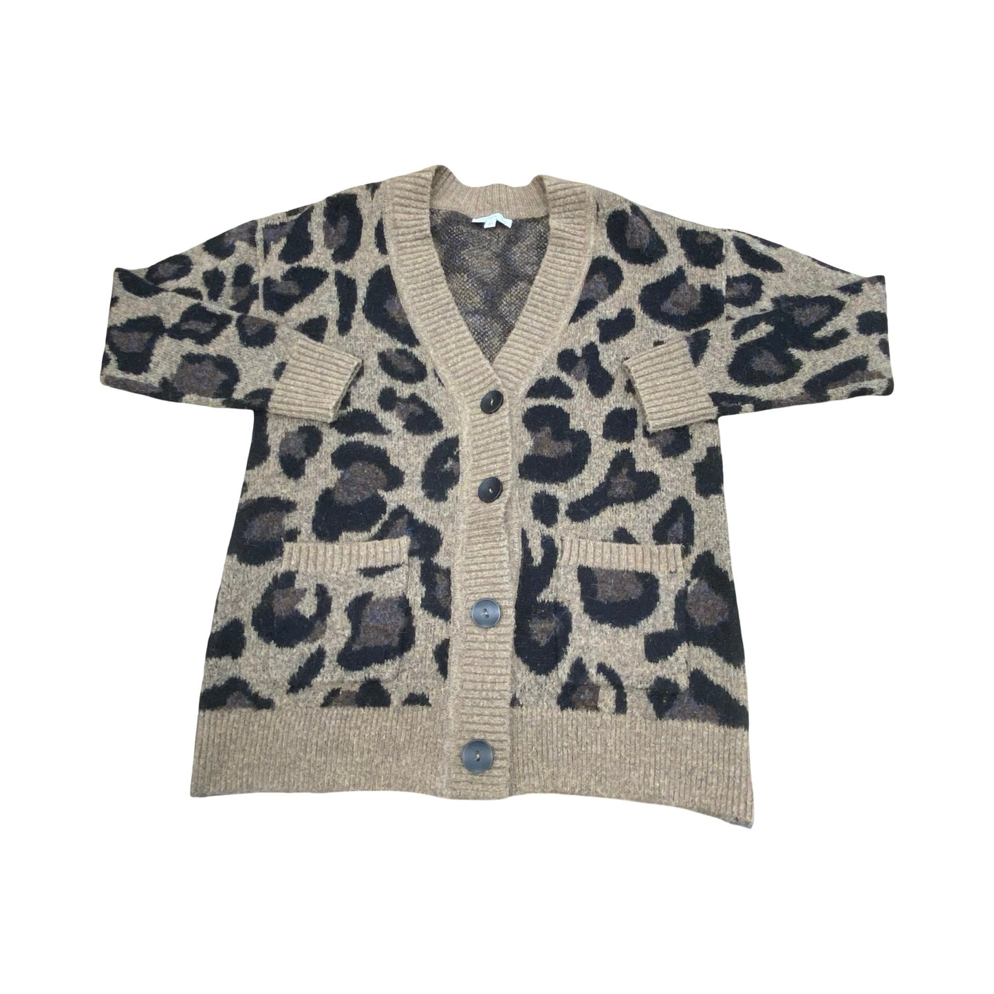 Sweater Cardigan By Allison Joy In Animal Print, Size:L