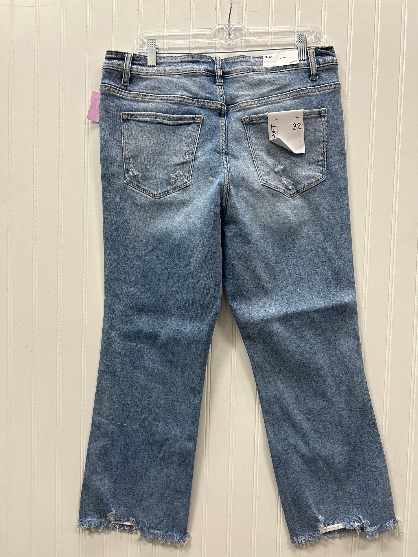 Jeans Straight By Vervet In Blue Denim, Size:14 NWT