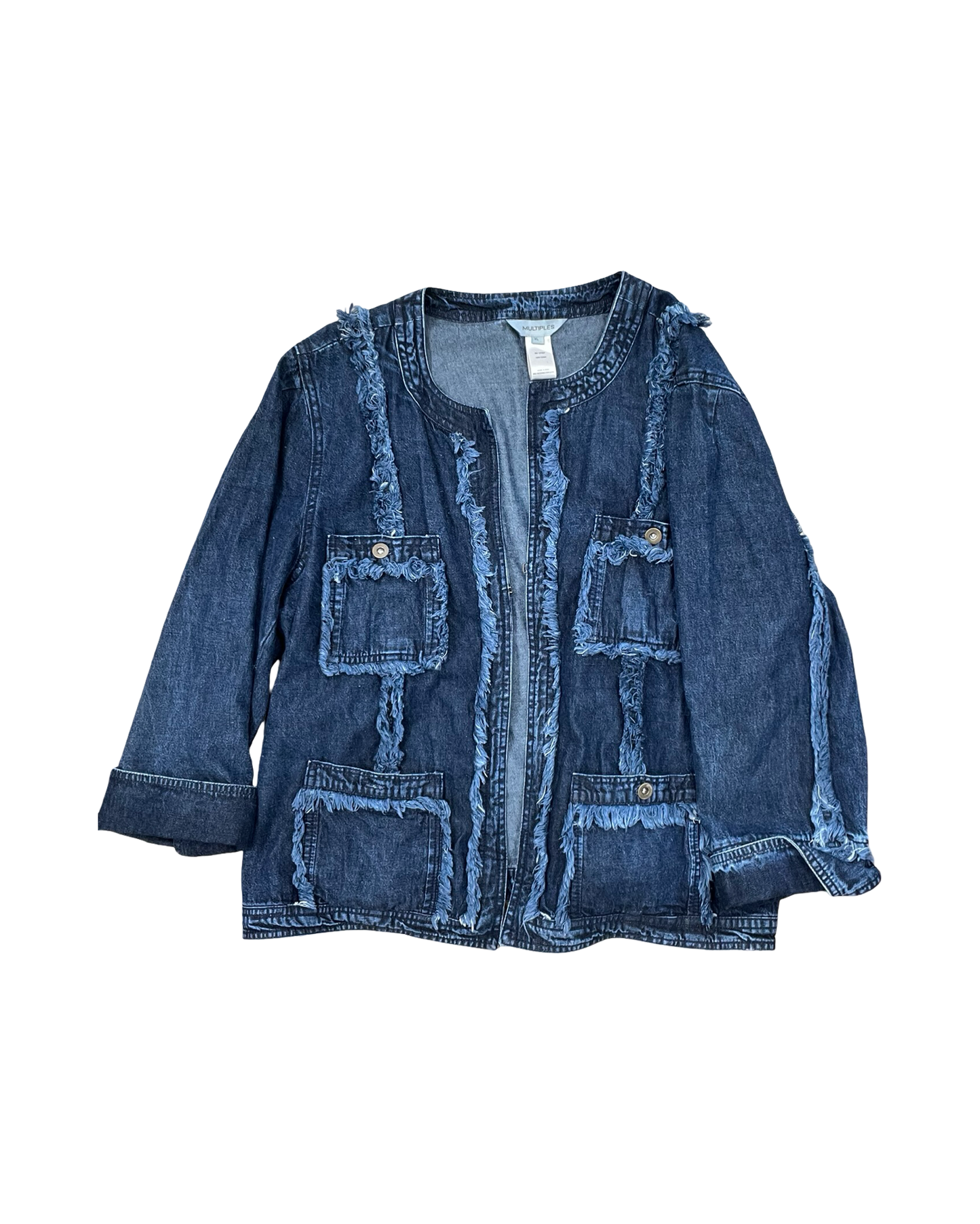 Jacket Denim By Multiples In Blue Denim, Size:Xl