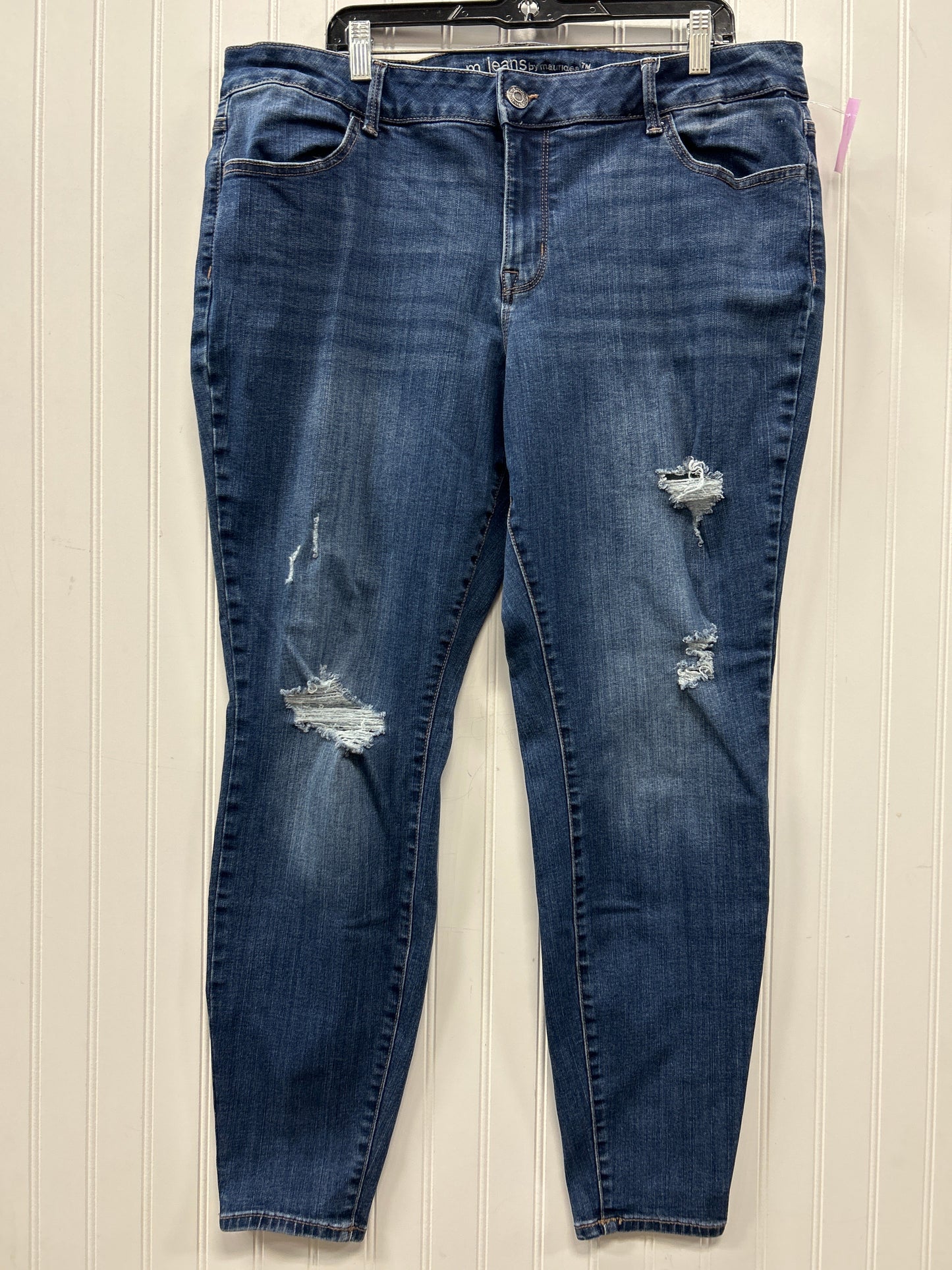 Jeans Skinny By Maurices In Blue Denim, Size:20