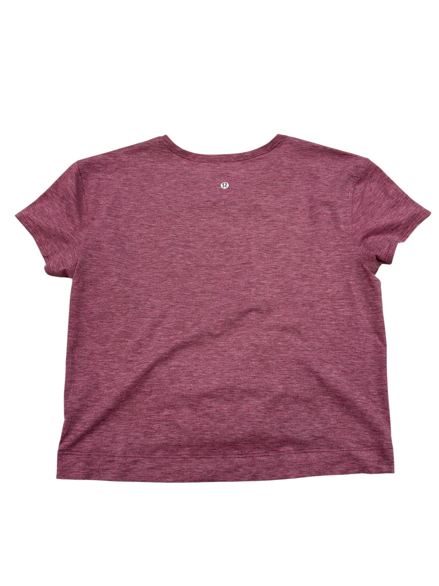 Athletic Top Ss By Lululemon In Maroon, Size:S