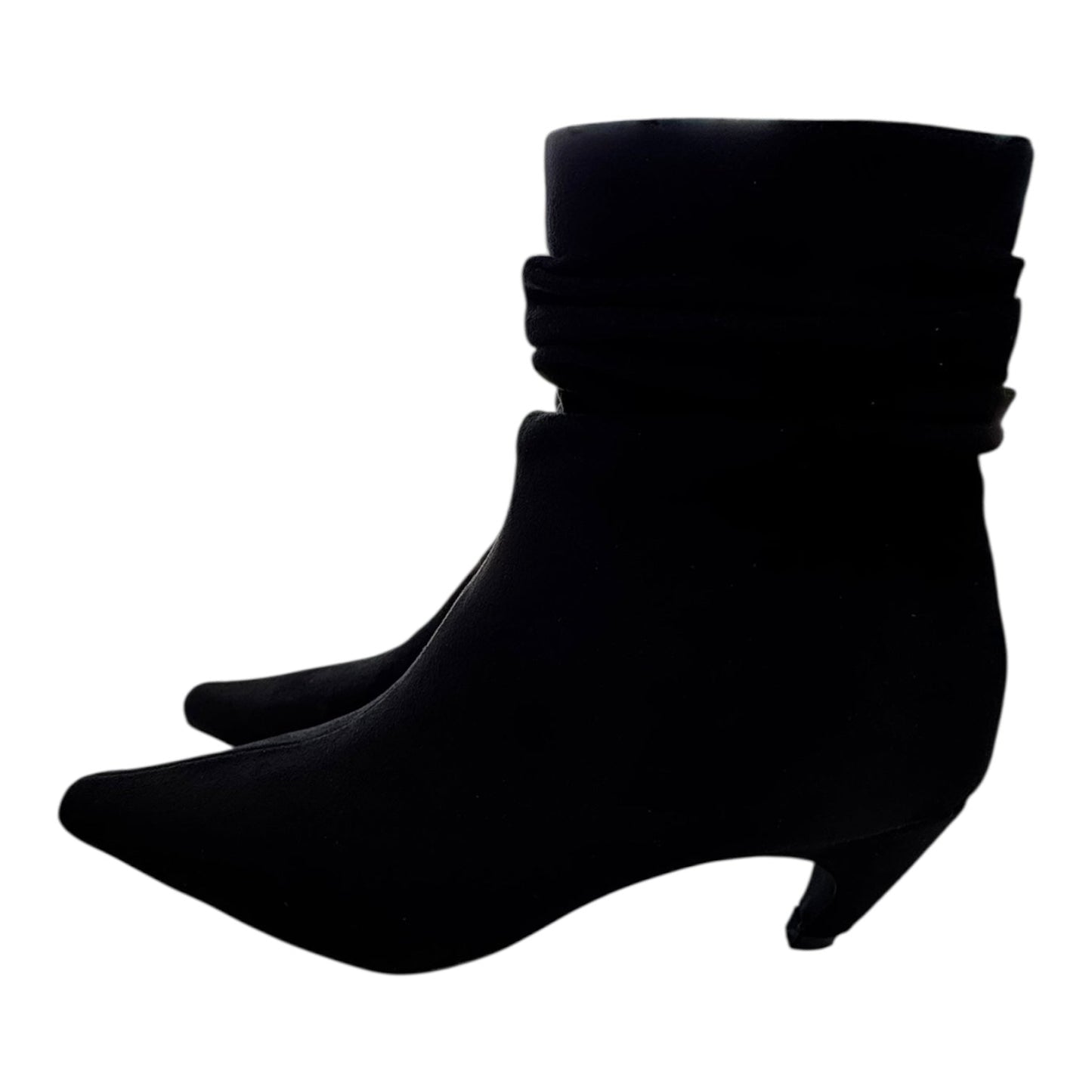 Boots Ankle Heels By Msonlydn In Black Suede, Size:6