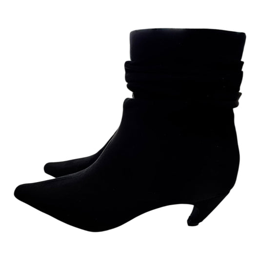 Boots Ankle Heels By Msonlydn In Black Suede, Size:6