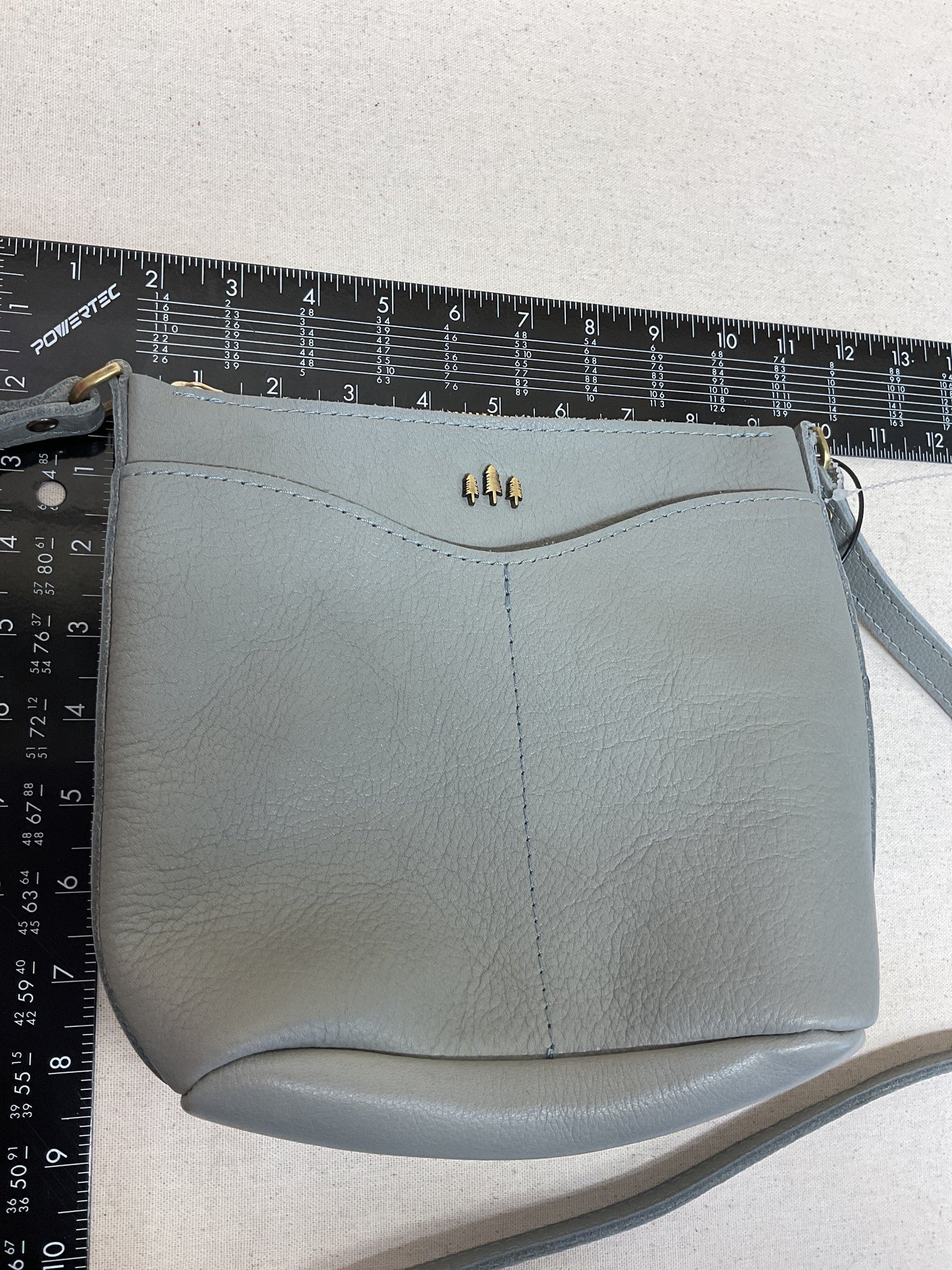 Crossbody Leather By Cma In Grey, Size:Medium