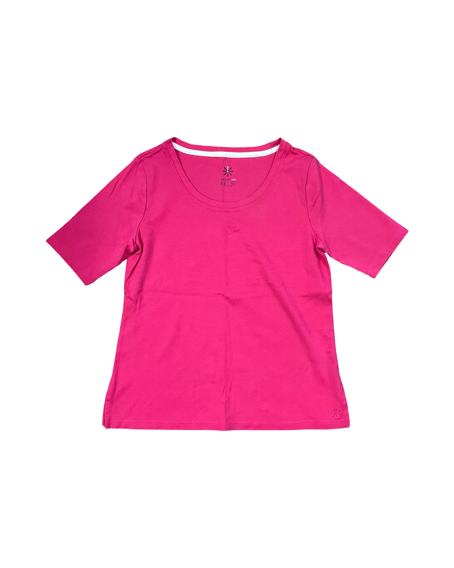 Top Ss Basic By Isaac Mizrahi In Pink, Size:Xs