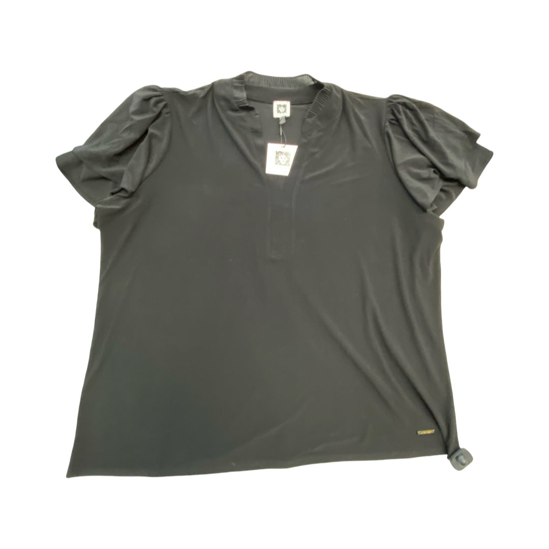 Top Ss By Anne Klein In Black, Size:3X