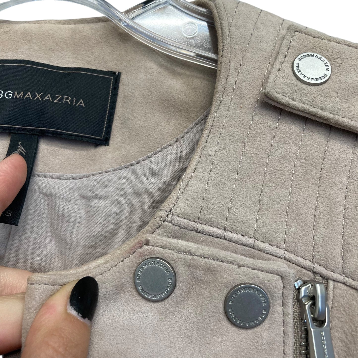 Jacket Leather By Bcbgmaxazria In Beige, Size:Xs