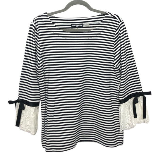 Top Ls Designer By Karl Lagerfeld In Black & White, Size:S
