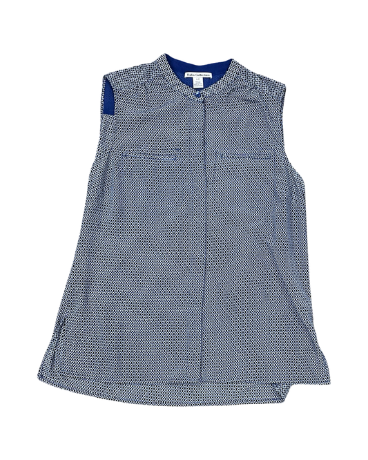 Blouse Sleeveless By Dalia Collection In Black & Blue, Size:S