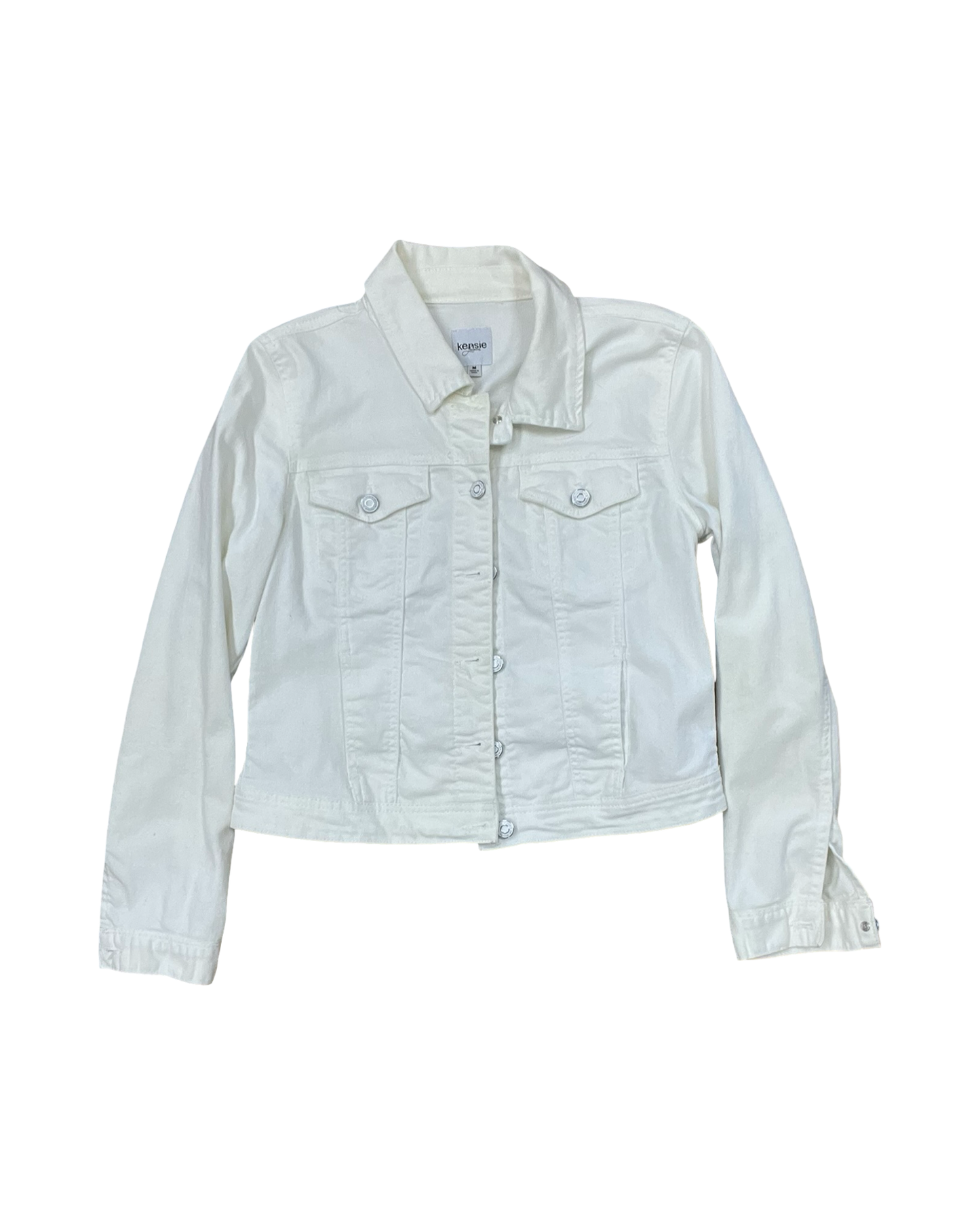 Jacket Denim By Kensie In White Denim, Size:M