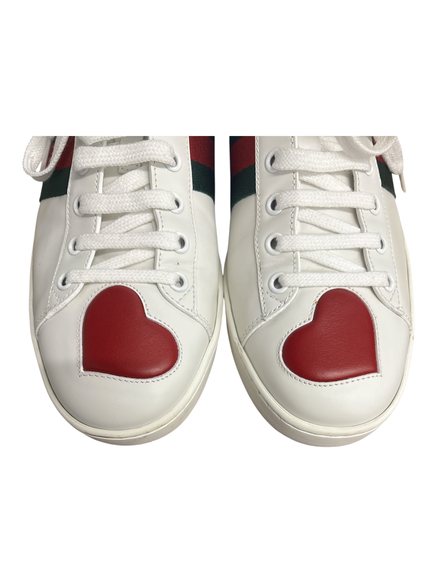 Shoes Luxury Designer By Gucci In Green & Red, Size:41 women's Ace Sneakers Web Heart