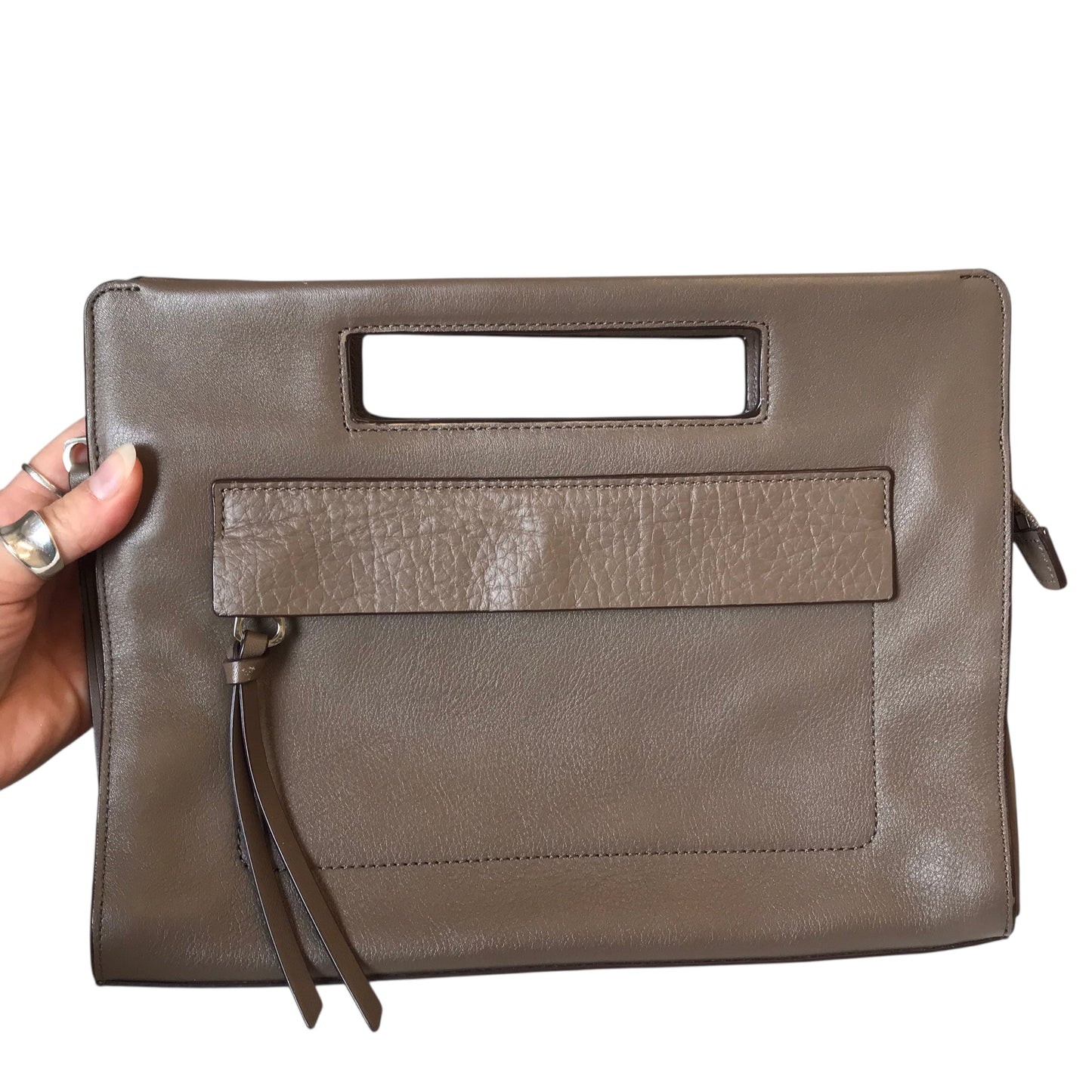 Clutch Designer By Coach In Taupe, Size:Medium