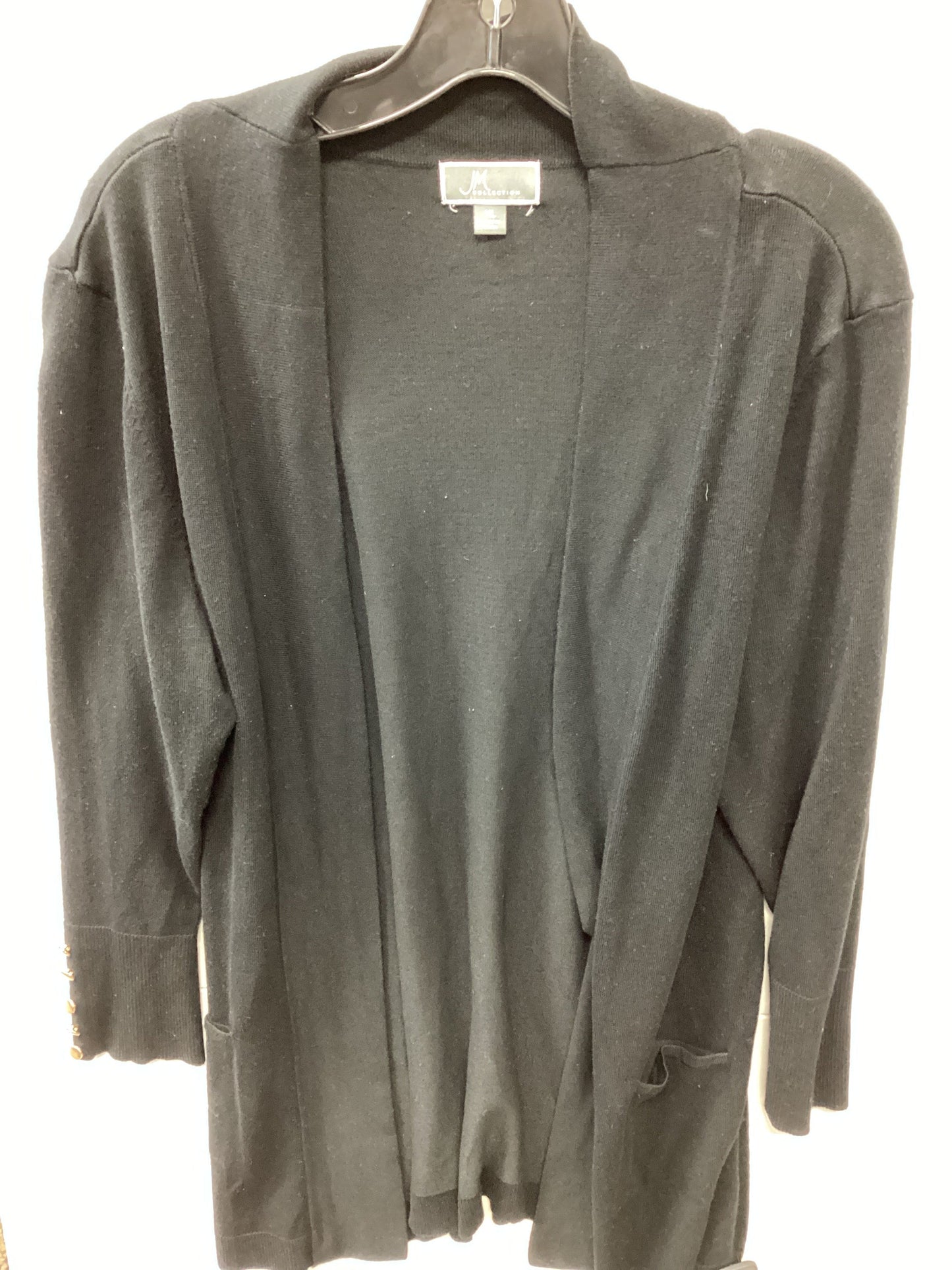 Cardigan By Jm Collections In Black, Size:Xl