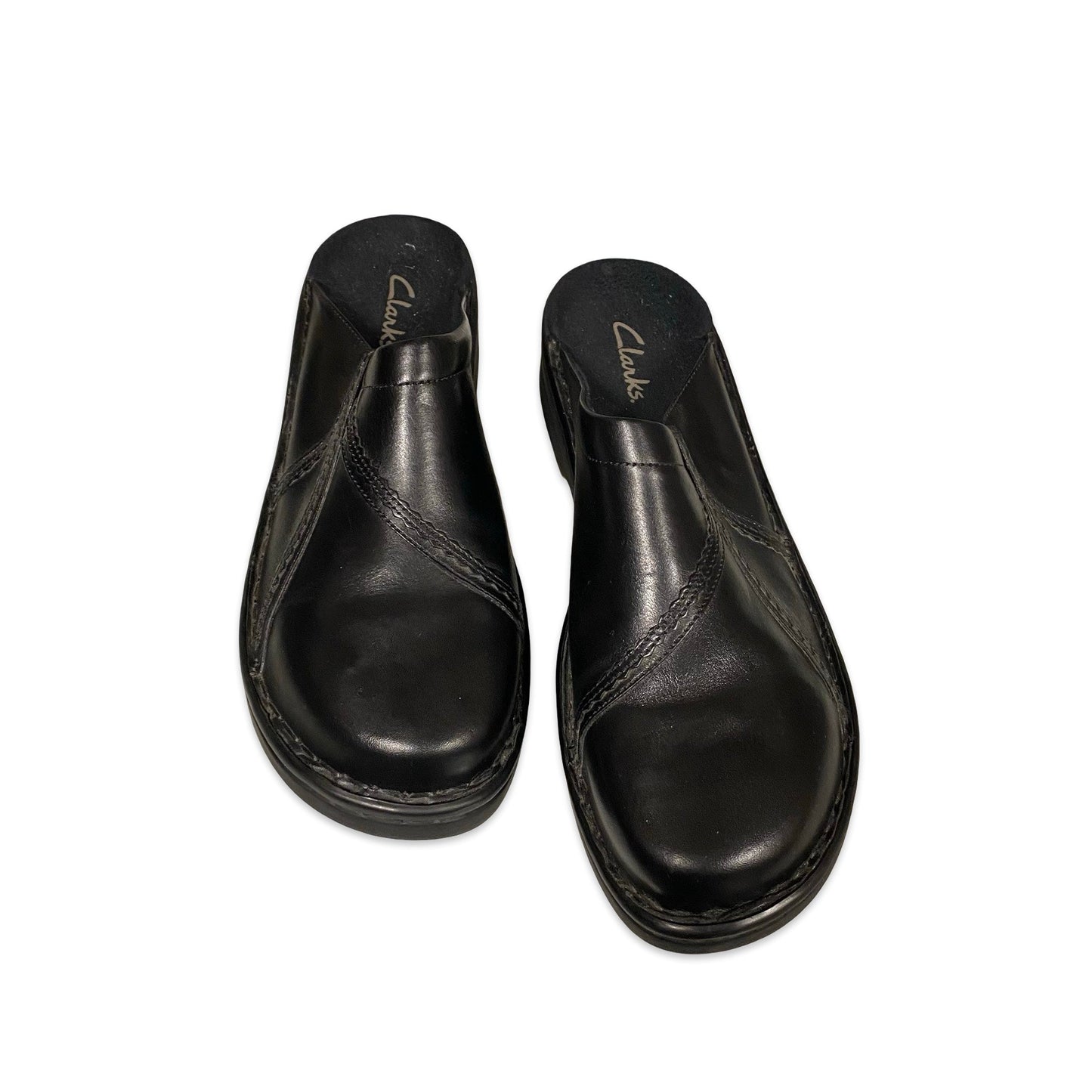 Shoes Flats By Clarks In Black, Size:12