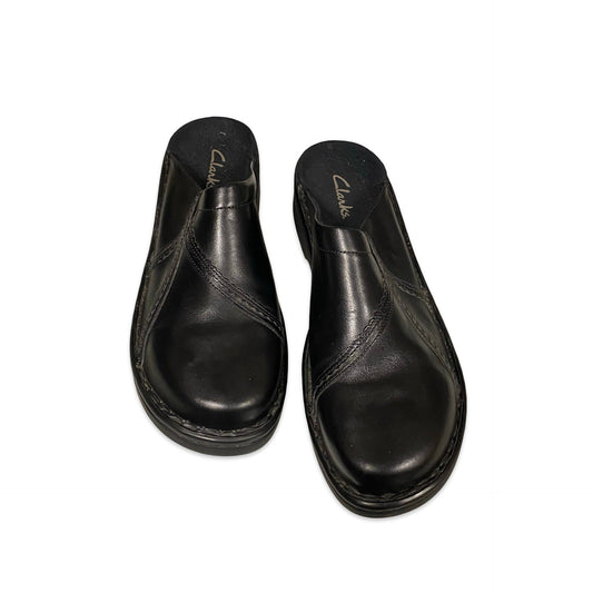 Shoes Flats By Clarks In Black, Size:12