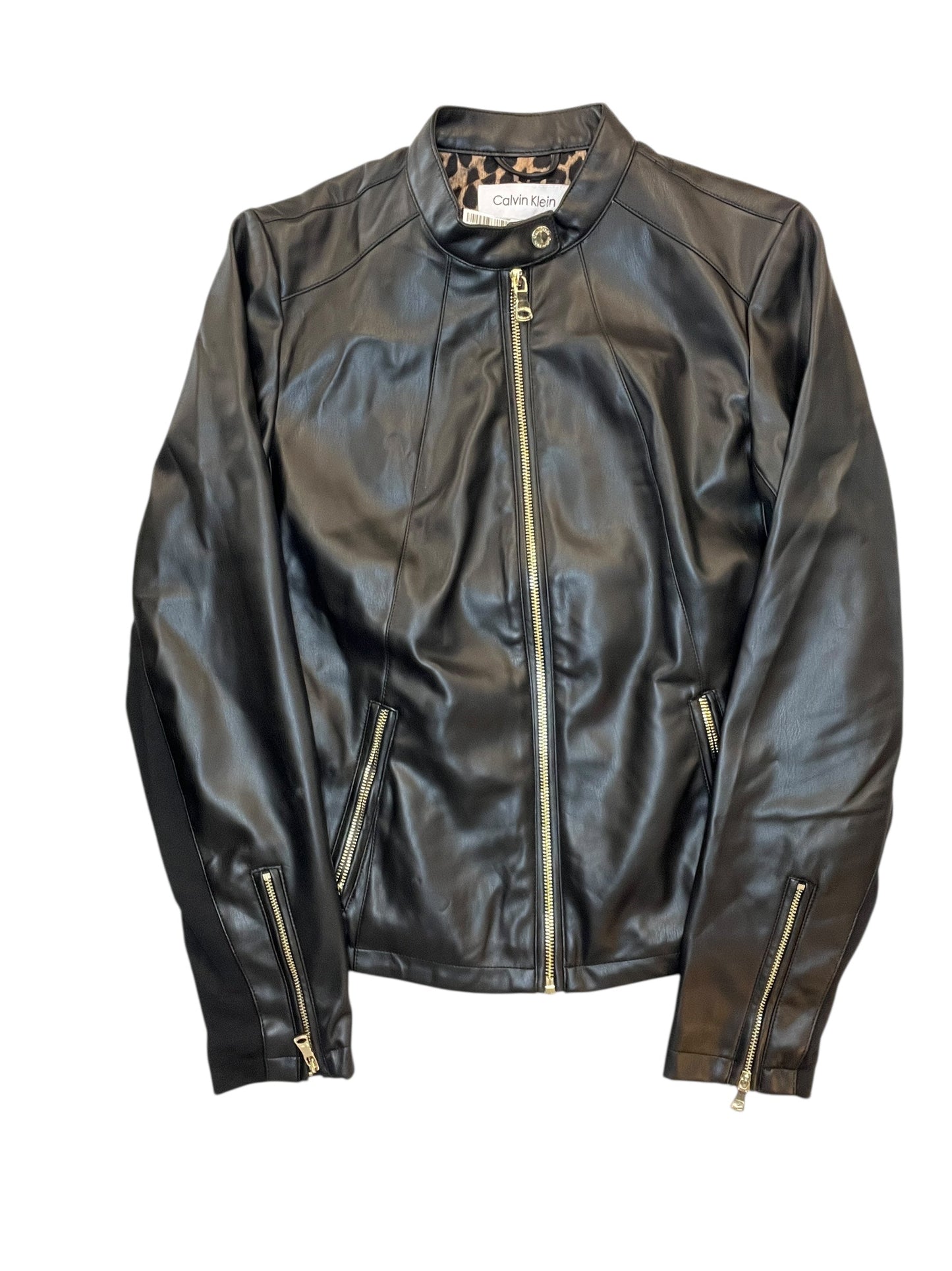 Jacket Moto By Calvin Klein In Black, Size:M