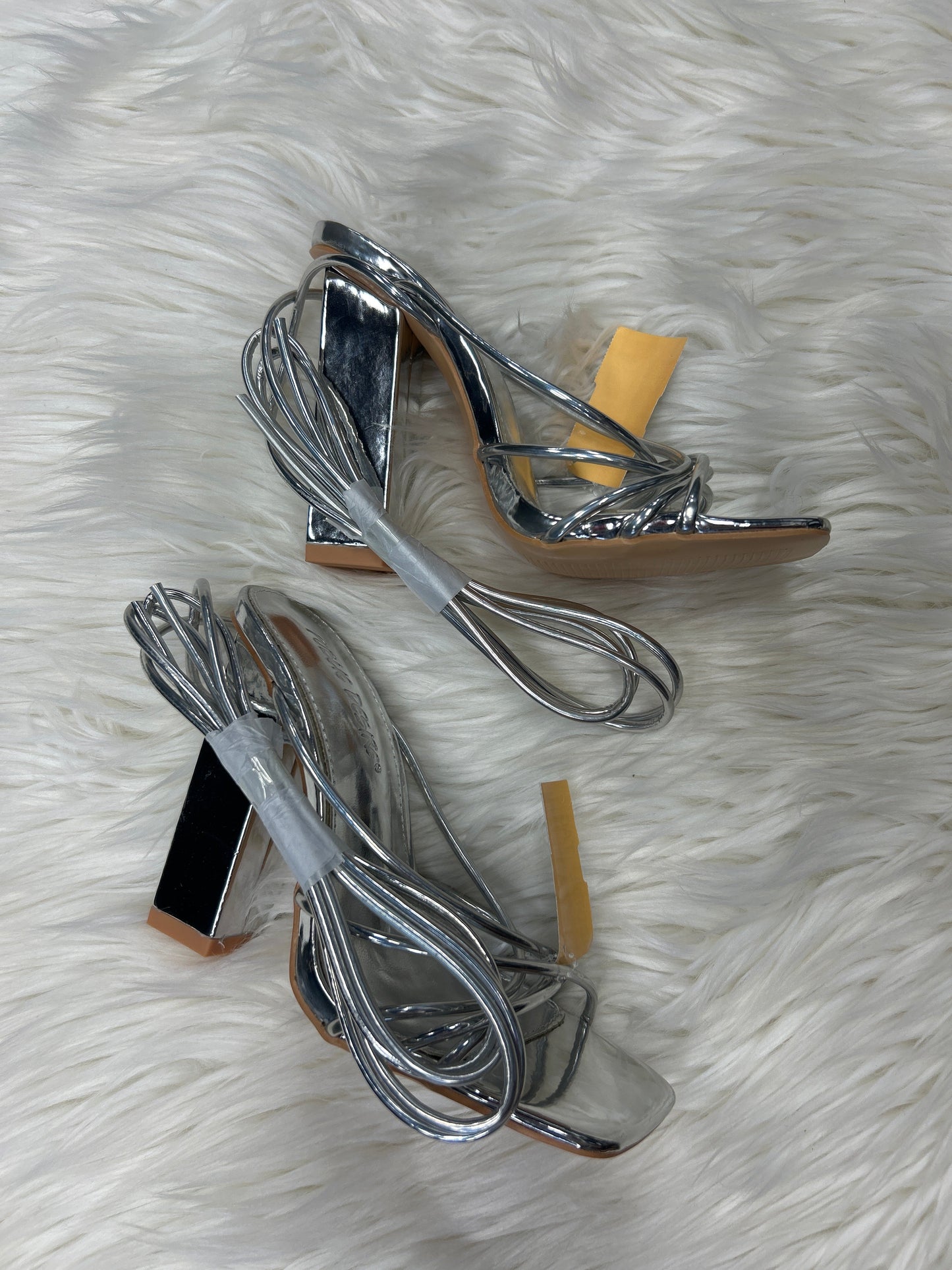 Shoes Heels Block By Cmc In Silver, Size:8