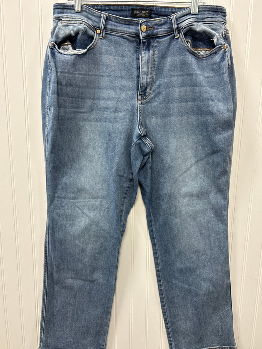 Jeans Straight By Judy Blue In Blue Denim, Size:18