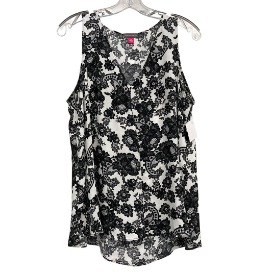 Top Sleeveless By Vince Camuto In Black & White, Size:M