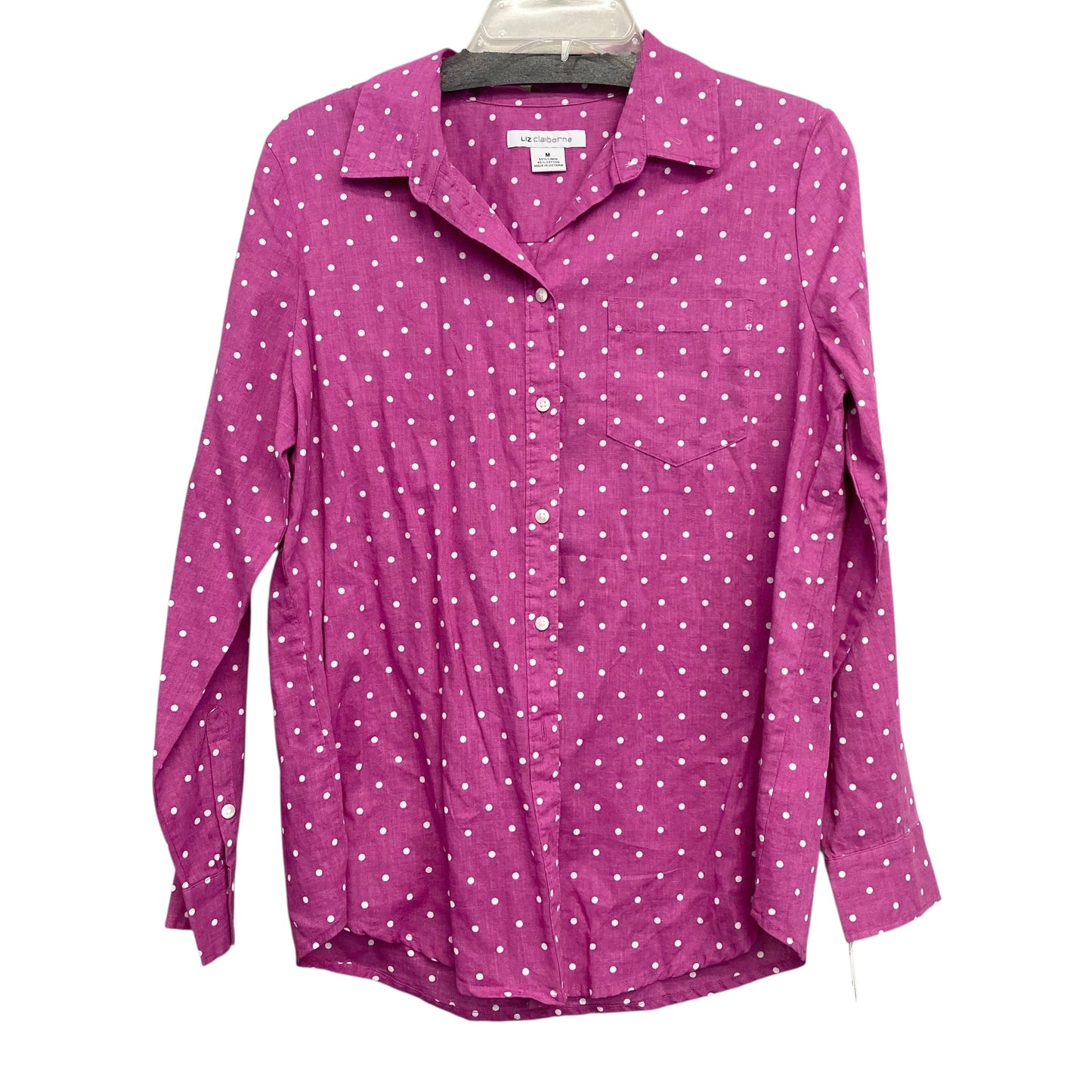 Top Ls By Liz Claiborne In Polkadot Pattern, Size:M