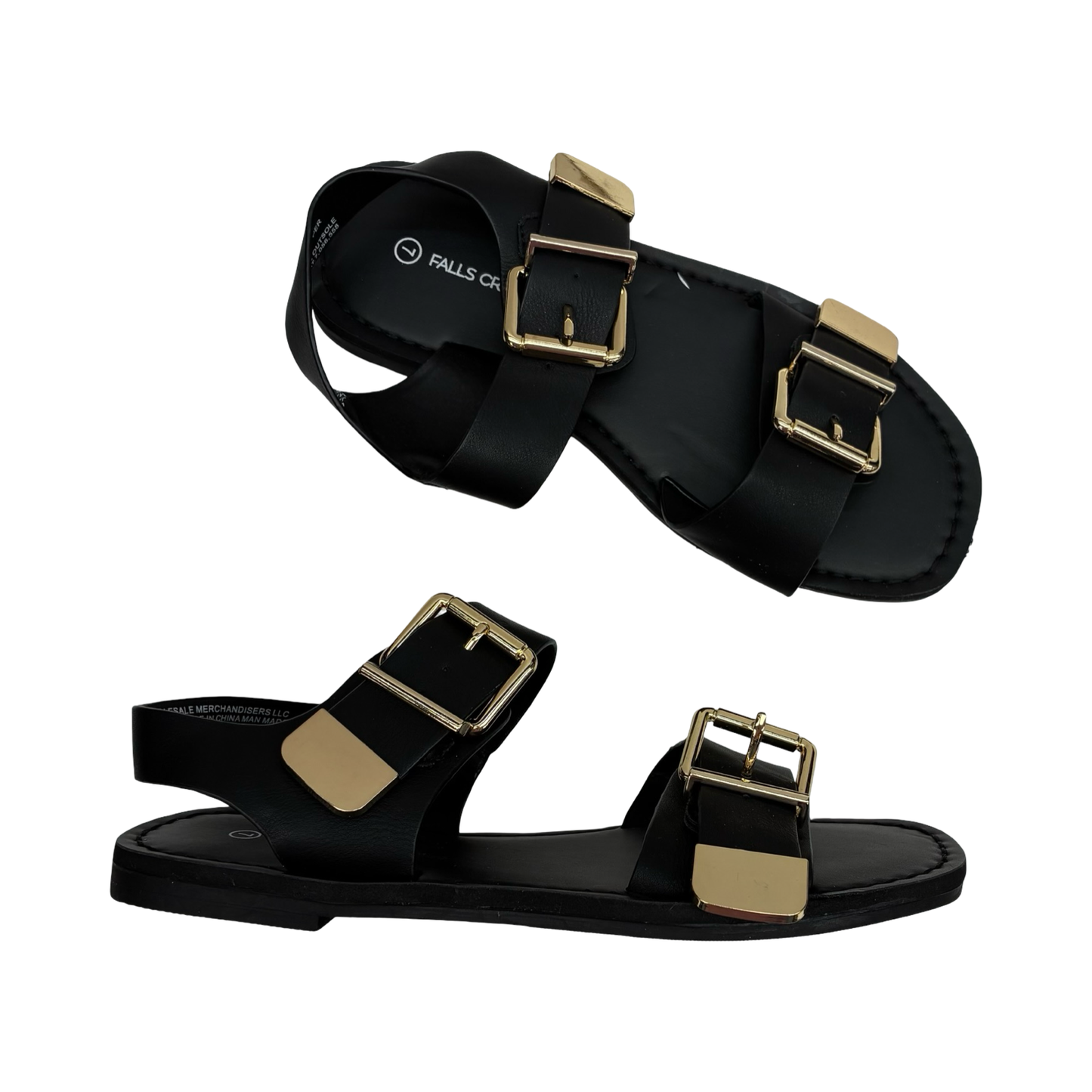 Sandals Flats By Falls Creek In Black, Size:7