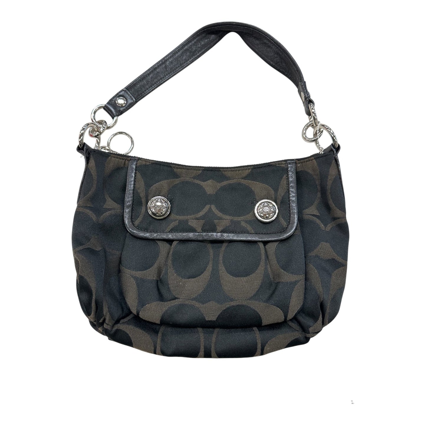 Handbag Designer By Coach In Black & Grey, Size:Small