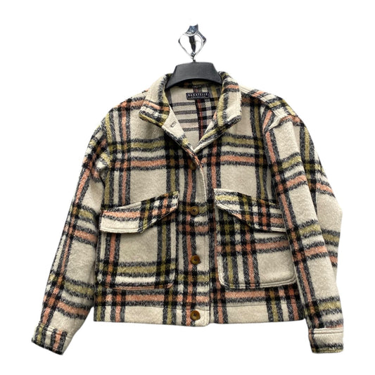Jacket Shirt By Bagatelle In Cream & Green, Size:S